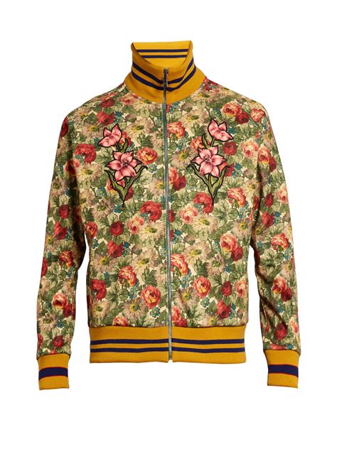 gucci floral blazer men's|gucci gg print jacket men's.